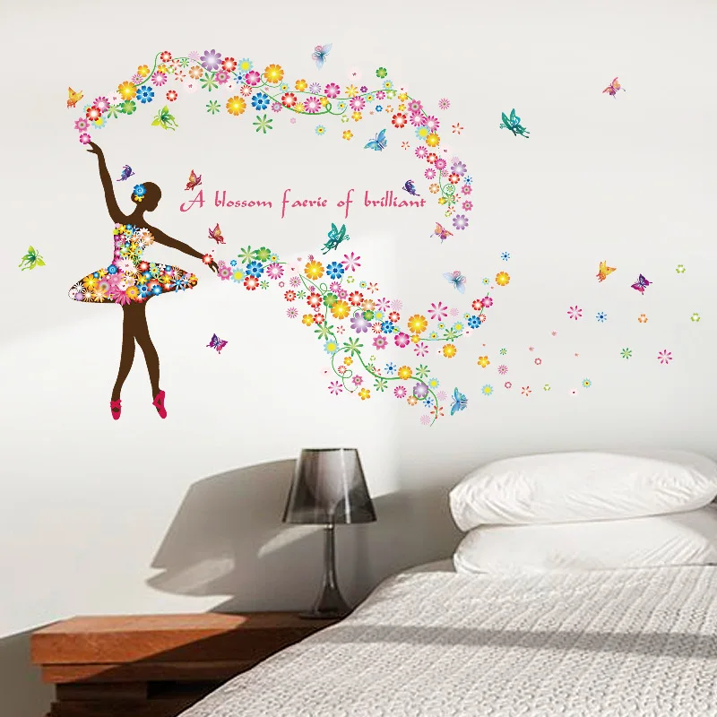 

Colorful Flower Animal Unicorn Wall Sticker 3D Art Decal Sticker Child Room Nursery Wall Decoration Home Decor