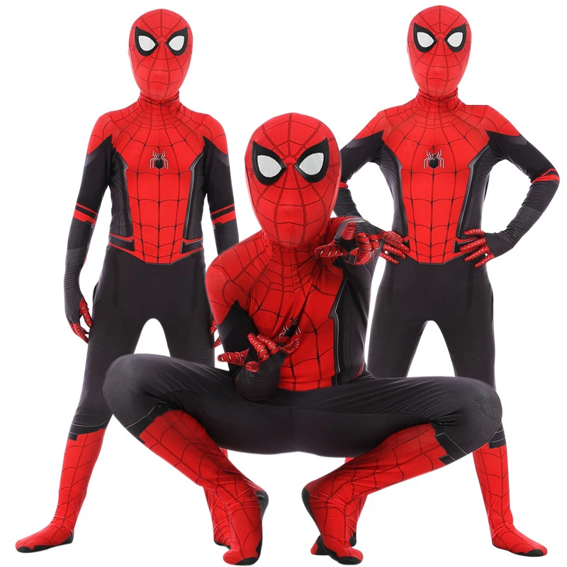 

Kids Carnival Halloween Spiderman Costume With Spiderman Face Mask Spiderman No Way Home Cosplay, As picture