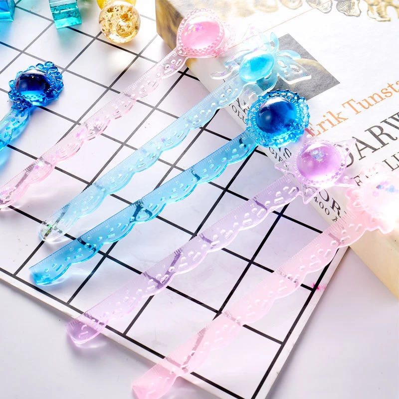 

New Design 12cm Ruler With Scales DIY Shiny Silicone Resin Mold Keychain Epoxy Art Craft Handmade School Things Study Material, Customized colors