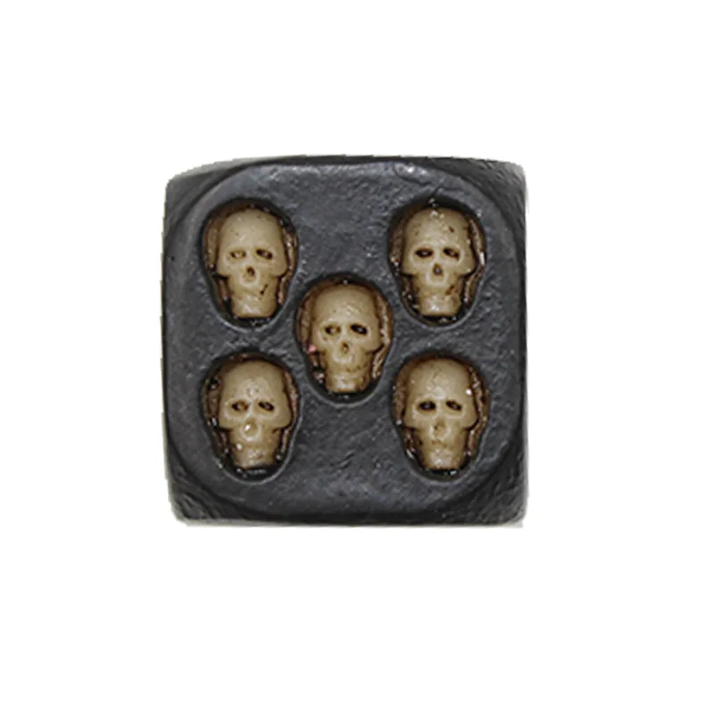 

5 PCS Resin 6-sided Skull Dice Games Creative Party Toy Bar Entertainment Leisure Dice Set, As model