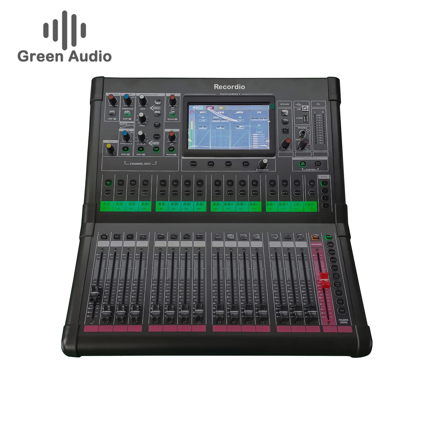 

GAX-DZ20 LIVE stage conference digital mixer with balanced recording built-in sound card large display mixer