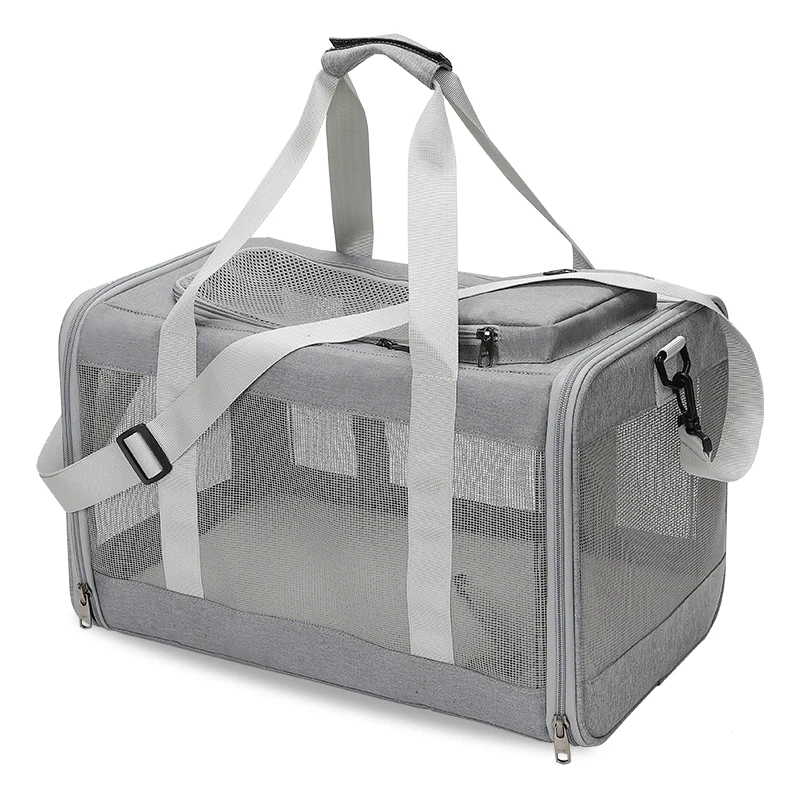 

Oxford transparent pet handbag easy to clean breathable dog outing bag mesh comfortable cat bag, Customized color