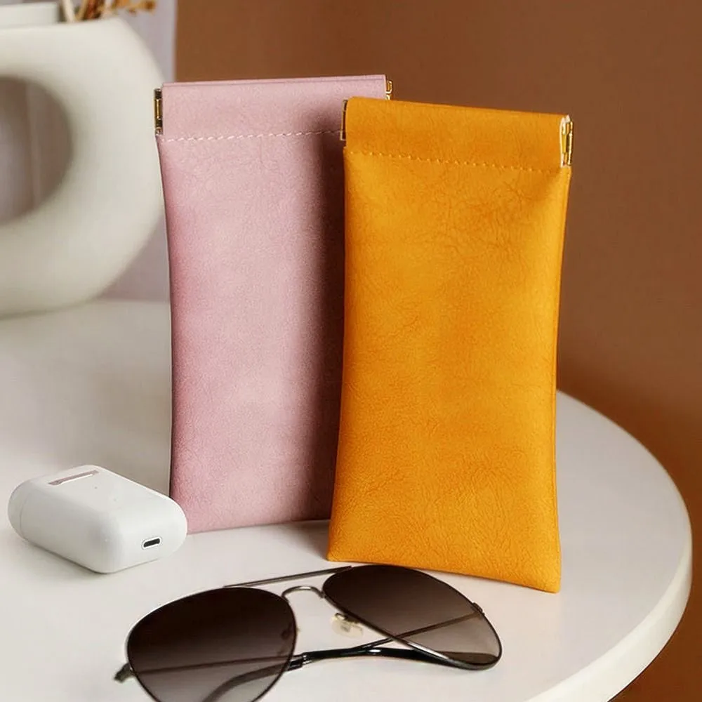 Wholesale Soft PU Leather Glasses Bag Sunglasses Box Portable Waterproof Pouch Eyewear Storage Bag