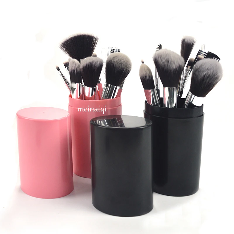 
12pcs professional private Label wholesale kabuki cosmetic Make Up Brush makeup brush set with cylinder case 