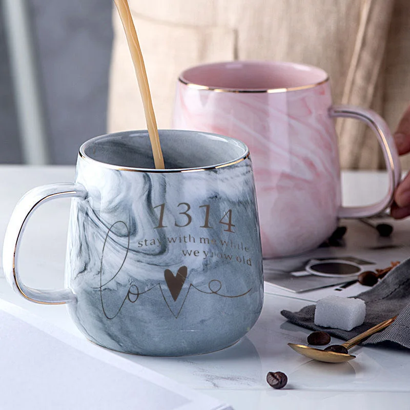 

Creative Ceramic cup Marble Mugs Couples Ceramic mugs Custom Home Office Coffee mug