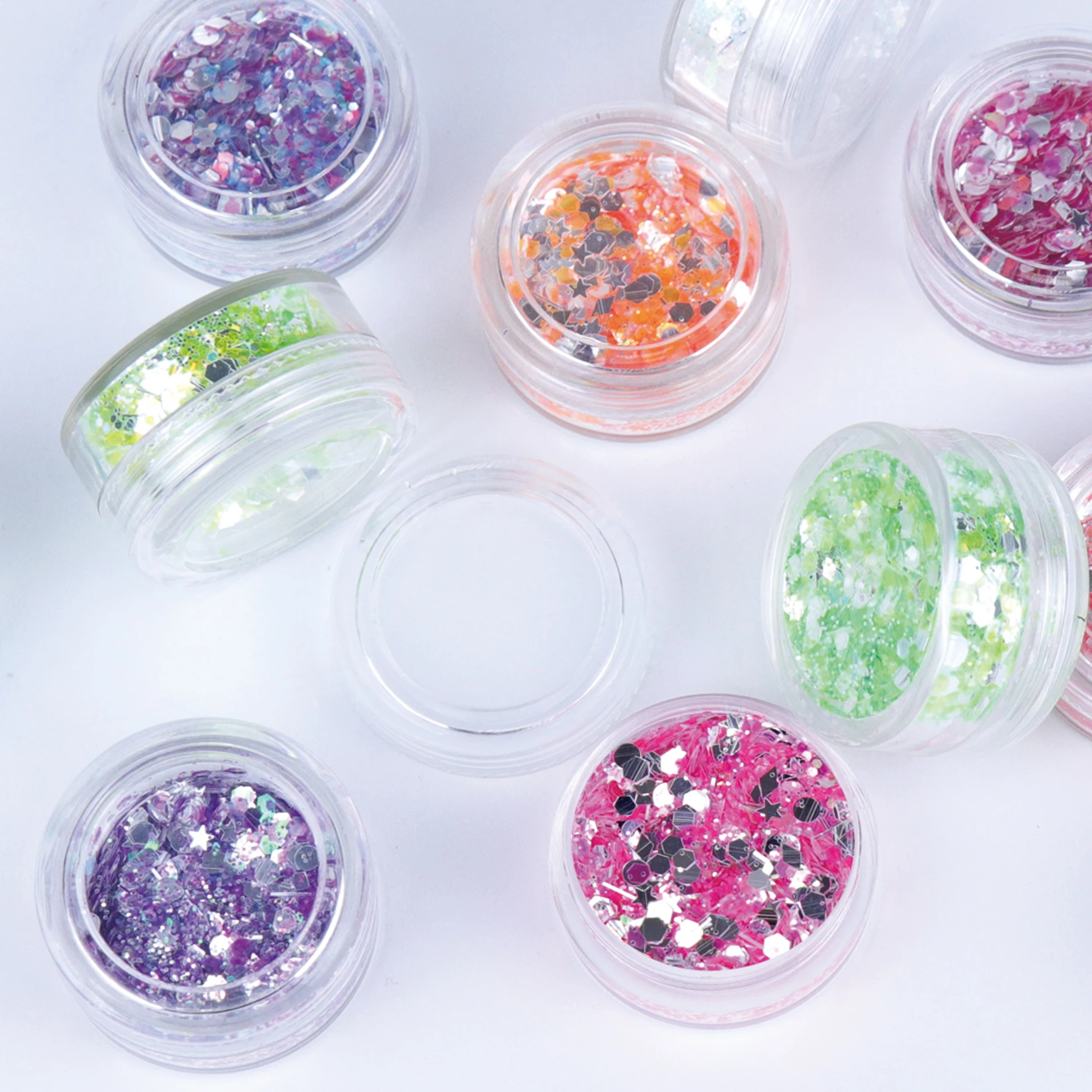 

Glitter Glue Tattoo Set Holographic Chunky Makeup Body Face Glitter Mix Powder For hair Nail