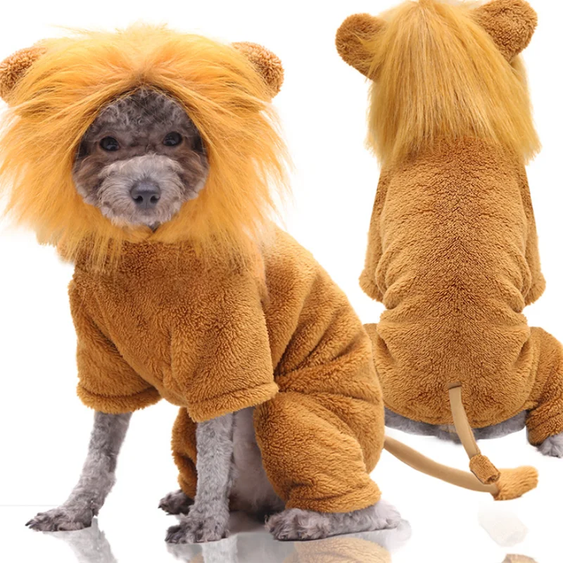 

Wholesales Funny Pet Clothes New Years Dress Up Animal Imitated Costume Fall and Winter Four-legged Cotton Dog Clothing, See picture