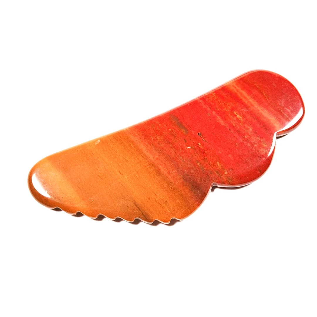 

100% Reliable wing shaped jagged Mookaite Jasper Massage Tool Guasha Massager Gua Sha Scraping Tool jagged Guastone