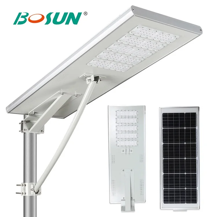 BOSUN Free sample parking road lighting outdoor  50 80 100 250 400 watt led solar street light