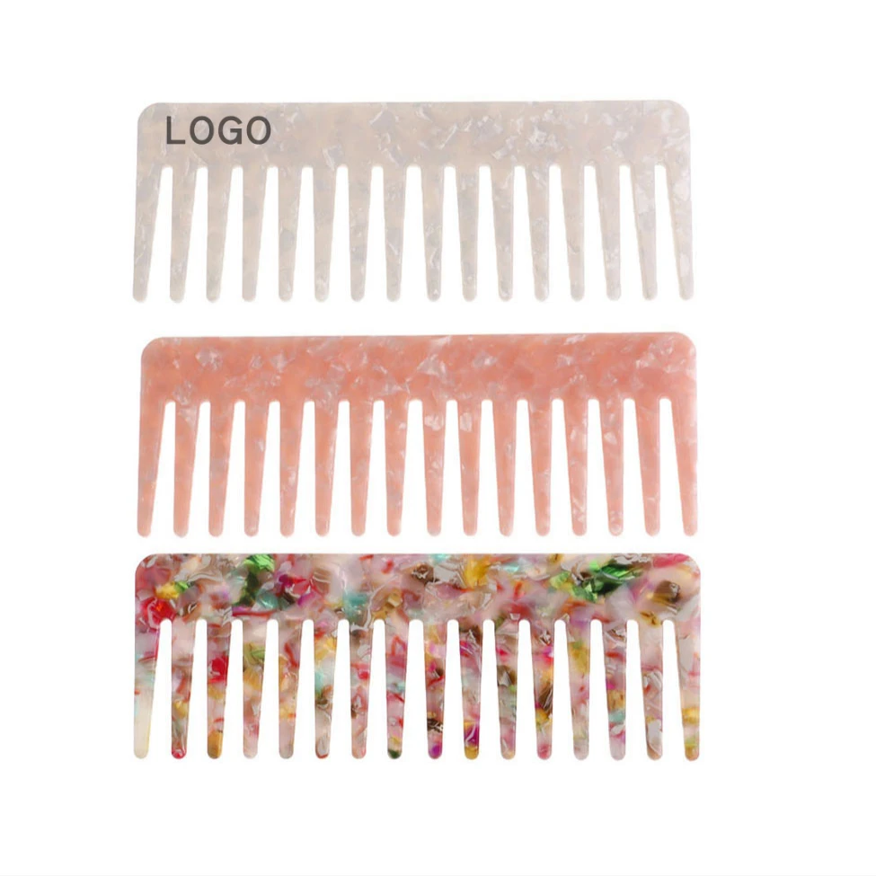 

4mm Korean style leopard print simple acetic acid comb antistatic tortoise shell portable comb wide tooth comb 890054