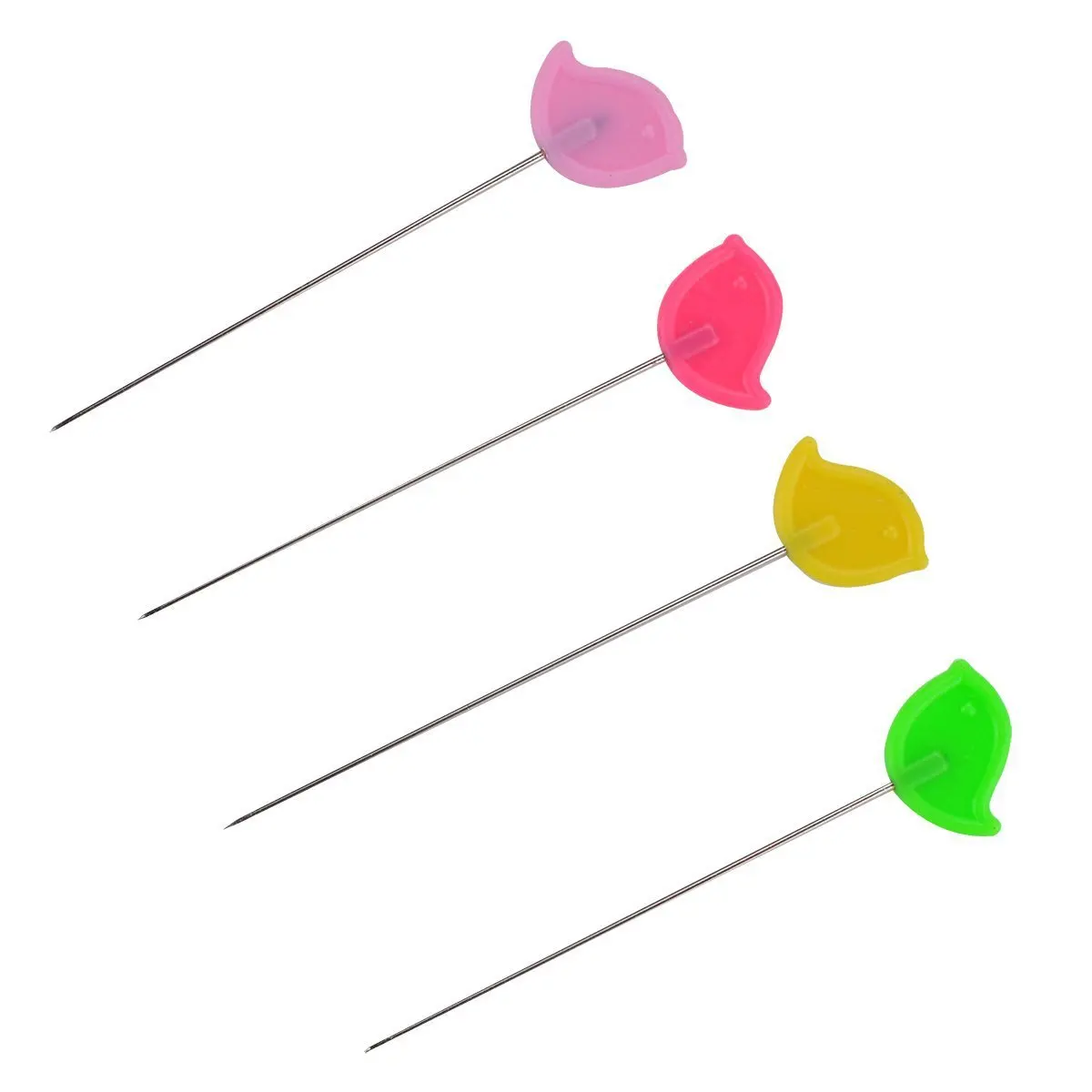 

300PCS Head Pins Flower Bear Flat Button Hand Sewing Needles DIY Craft Tools with Box, Colorful