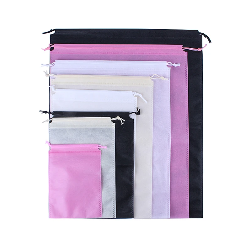 

Ebay Stock 35*45CM Non-Woven Gloves Gift Ice Crampon Drawstring Bags Pink Black Beige