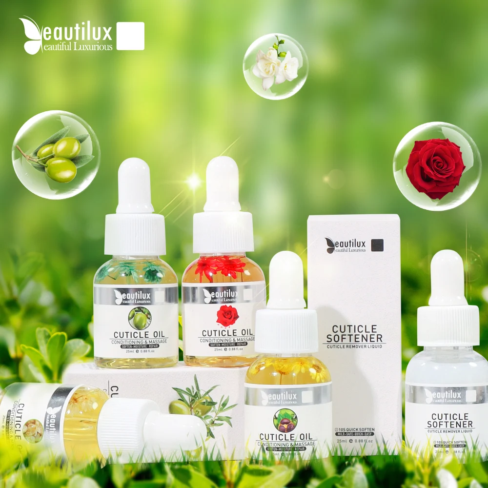 

Beautilux Big Size 25ml Cuticle Oil Skin Treatment Protector Natural Essential Conditioner Nail Care Oil Cuticle Oil For Nails