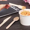 Disposable Made In China Long Handle Ice Cream Fried Yogurt Plastic Food Knife And Fork Spoon
