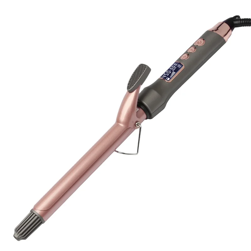 

2021 new good quality hair curl tools curler winding big custom brand curling iron wand temp 450 manufacturers in guangzhou, Rose gold