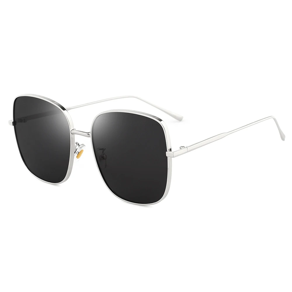 

2021 New Arrival Custom Logo Fashion High Quality Metal Oversize Square Big Women Polarized Sunglasses for Men