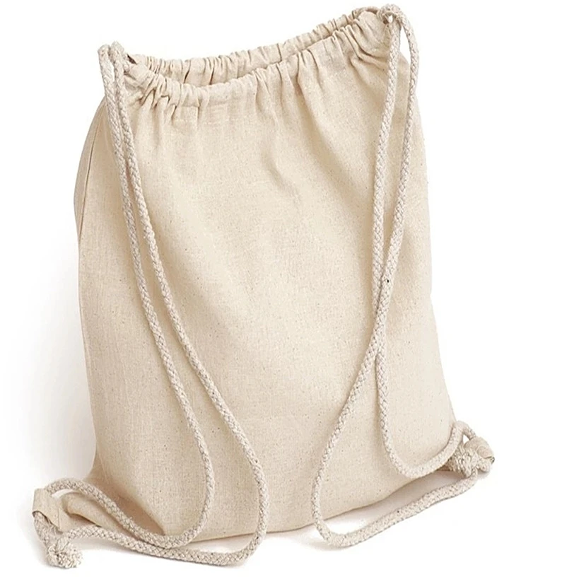 

Size 30 x 40 cm Mini Nature Cotton Canvas Cheap Custom Drawstring Bags Drawstring Backpack for Students, Withe/blue/red/orange/green or custom