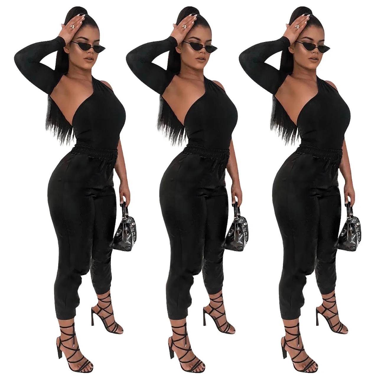 

Summer Women Causal Jumpsuit 2020 Latest Girl Single Sleeve Romper with Long Pants, Colorful