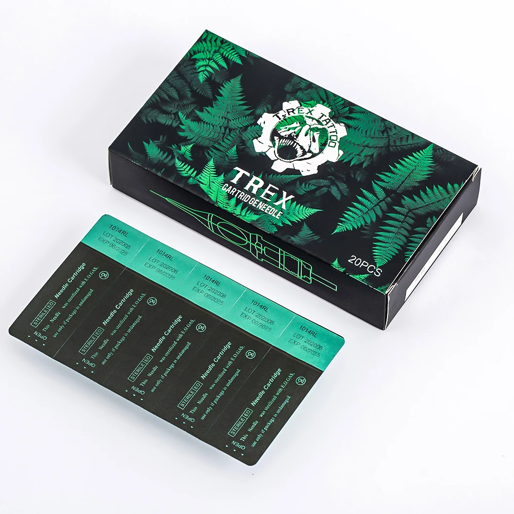 

Ambition TREX 20pcs Premium Disposable Green Tattoo Cartridges 0.25mm 0.3mm 0.35mm RL RM Tattoo Cartridge Needles