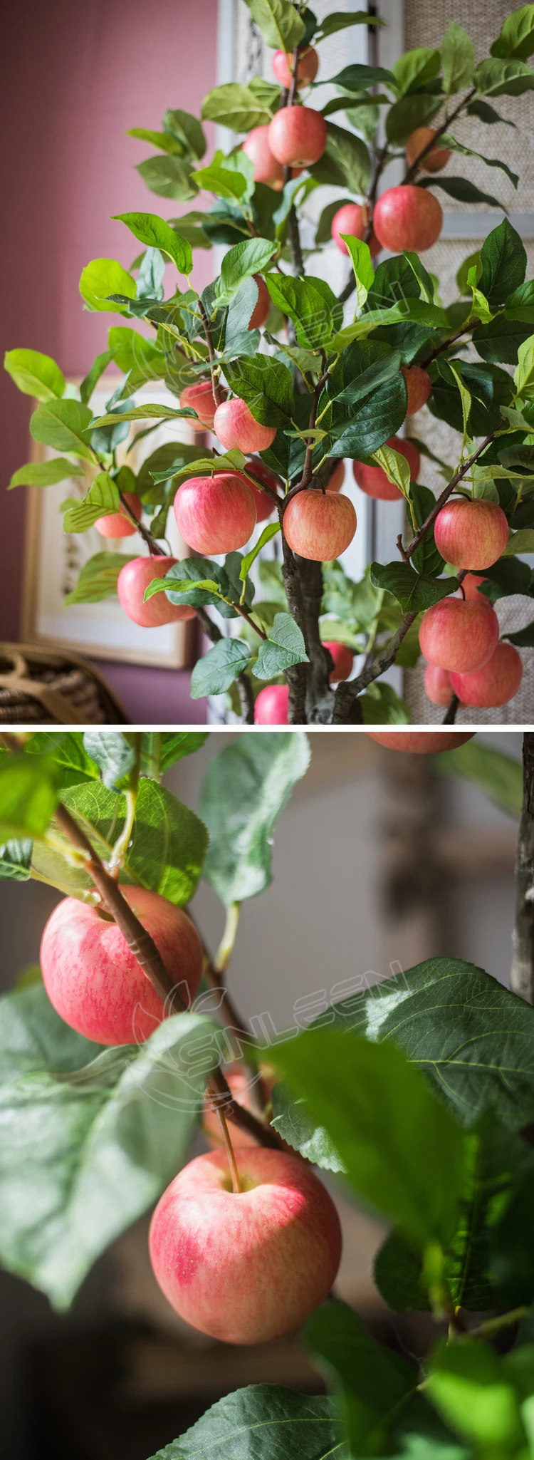 Factory Outlet Indoor Home Decoration Artificial Apple Tree With Fruit