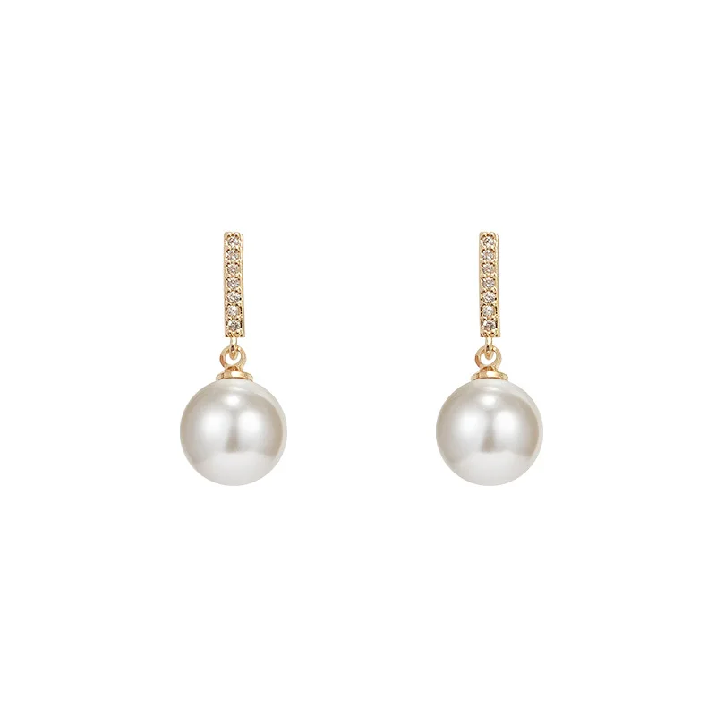 

2021 Hainon pearl earrings Birthstone round romantic stud earring Fashion style women earring alloy elegant jewelry, Picture shows