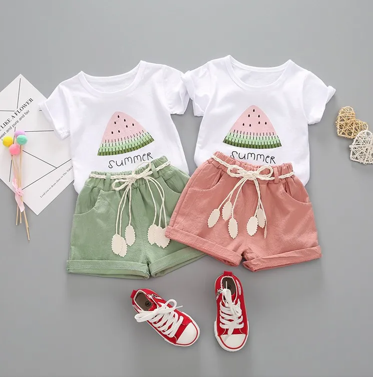 

Watermelon suit short sleeve shorts two-piece suit girl