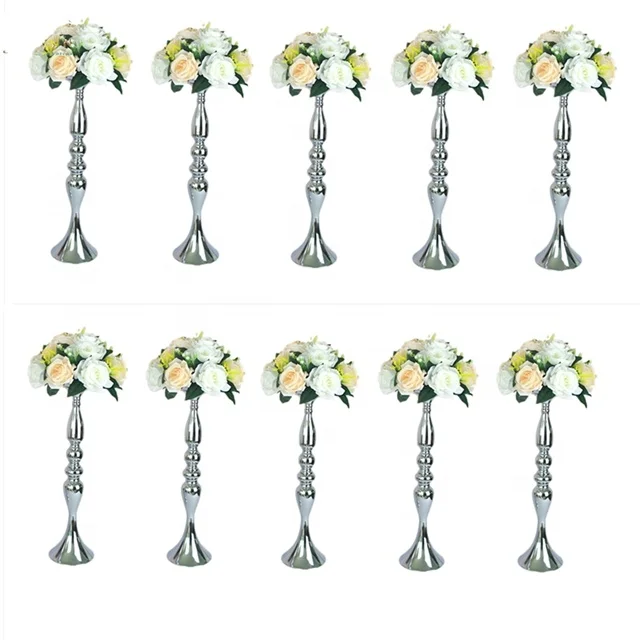 

Silver Metal Candle Holders Flower Vases Candlestick Wedding Table Centerpieces Event Road Lead Party Candle Stands Rack sun1530, Sliver iron mental