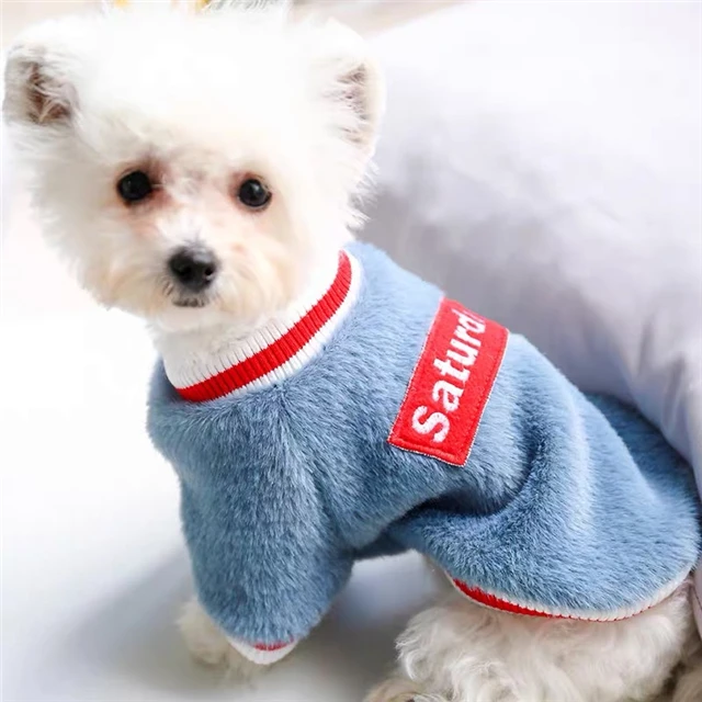

Trend New Dog Clothes Saturday Letter Label Crew Neck Shirt Pet Cloth, As show