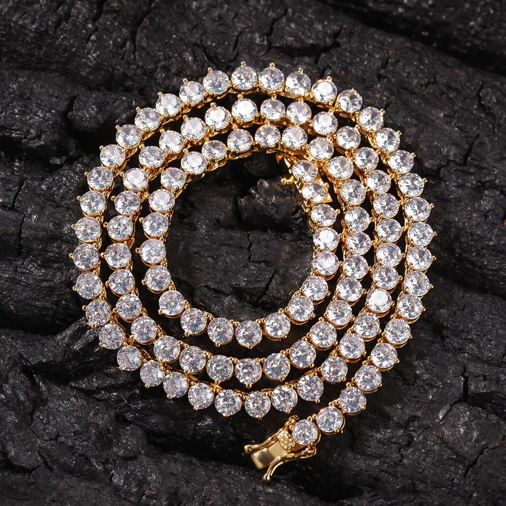 

New Style White CZ Tennis Chain With Men And Women Necklace Fashion Gift Hip hop Jewelry Wholesale