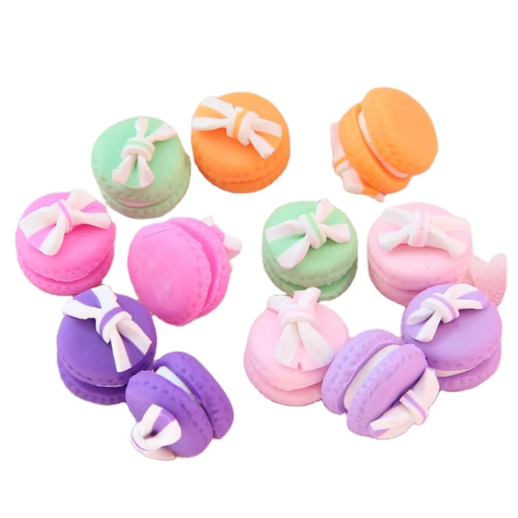 

24mm hot sale bright colored simulation polymer clay bow donut charm for keyring
