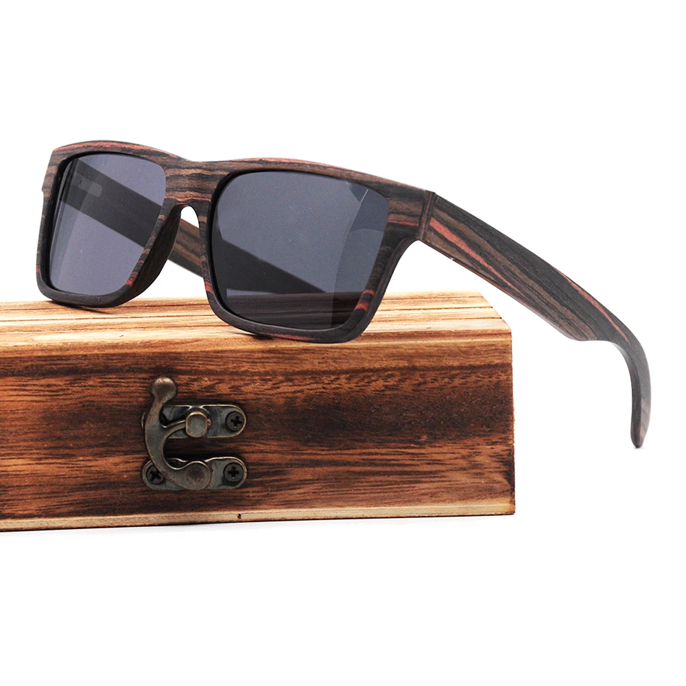 

Men's style square design wooden sunglasses with custom logo