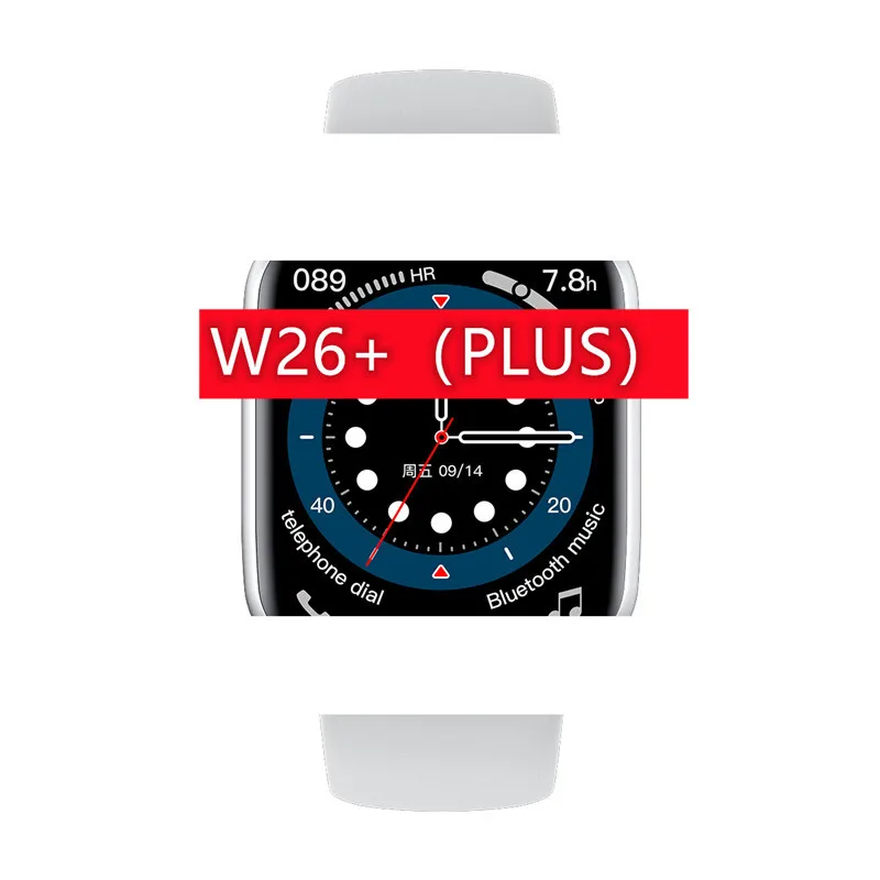 

Bluetooth w26 smartwatch Heart Rate Monitor Waterproof 1.75'' HD Touch Screen smart wearable devices w26 plus smart watch series 6