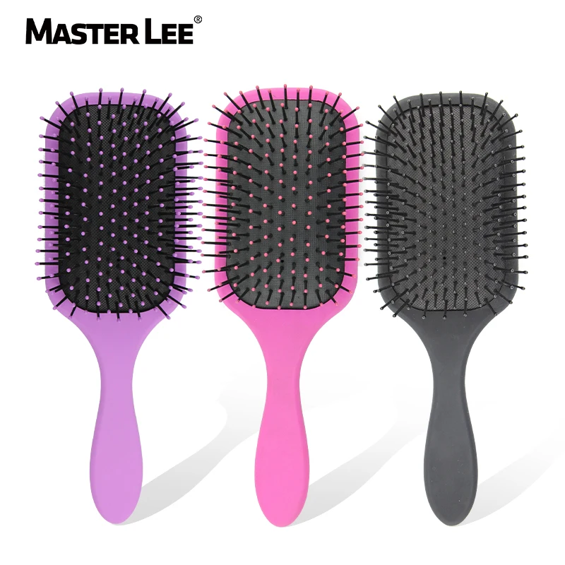 

immediate delivery private label hair brush paddle massage plastic hair straightener brush comb, 5 colors