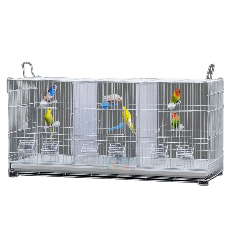 

China Manufacturer Wholesale Partitioned Stackable Iron Large Breeding Bird Cages Parrot for Sale, White