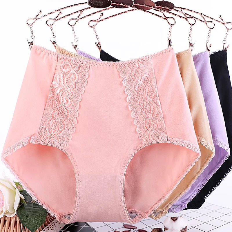 High Quality Fat Lady Sexy Lace Short Pants Extra Large Middle Age Women Cotton Mid Rise Underwear