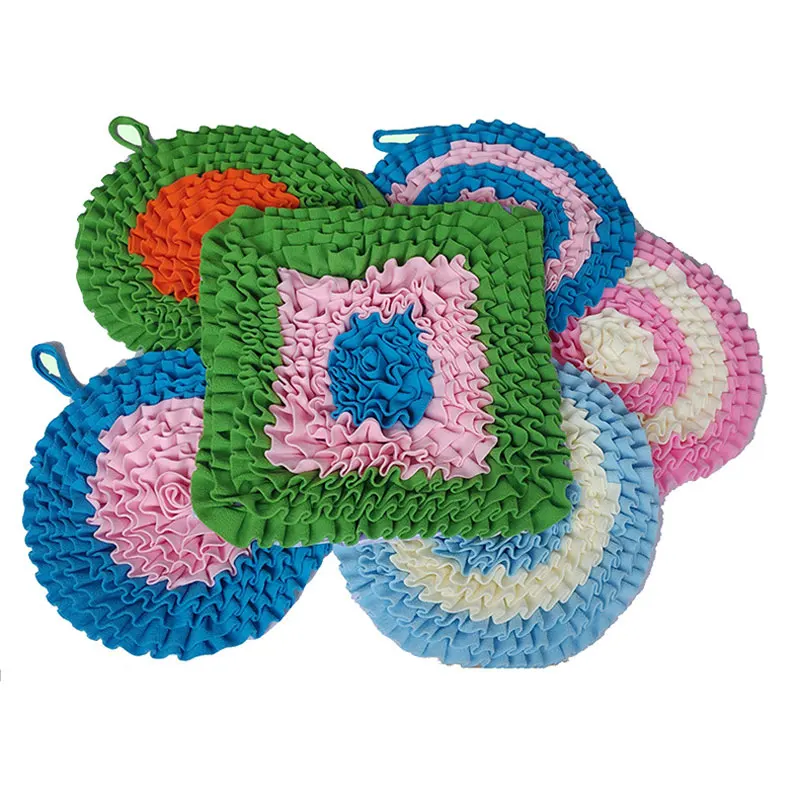 

Round Snack Feeding Slow Feeders Sniffing Nosework Training Pad Fun Playmat Toys Dog Snuffle Mat for Dog Relieve Stress, Customized color