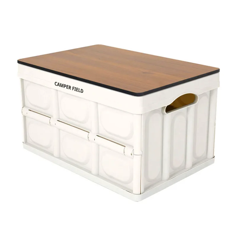 

Hot Selling Wood Lid Folding Camping Box for Picnic, White, black, customized
