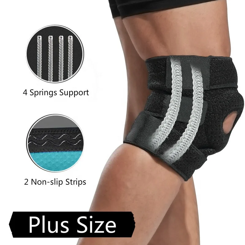 

Neoprene Hinged Spring Stabilizers Patella Knee Support Brace For Joint Pain Relief, Black