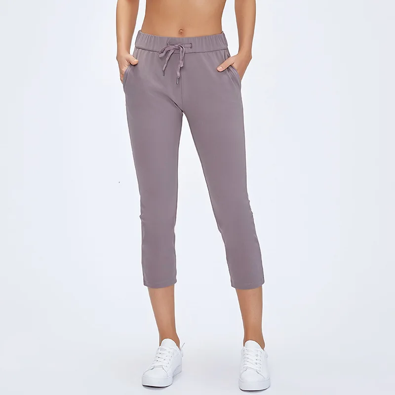 

New Women Yoga Pants Quick Dry Elastic Running Fitness Jogging Pants Slimming Foot Jogger Sports 7/8 Pants, Stock color or custom color