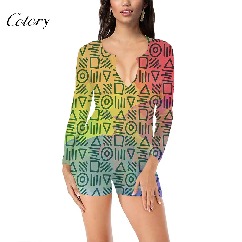 

Colory Cartoon Animal Onesie Girls Pants Women Romper Sexy, Picture shows
