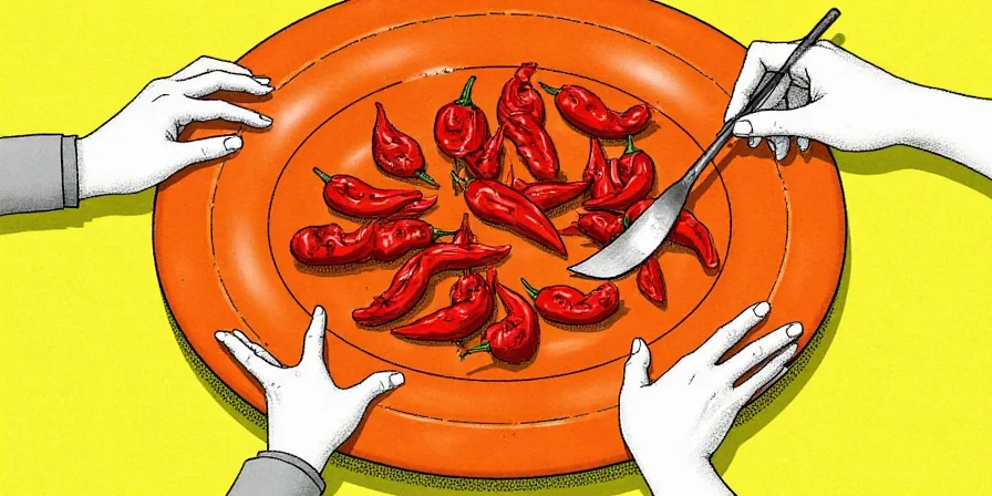 Chilies strung together as a colorful kitchen decoration