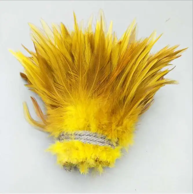 
5-6' Rooster Saddle Feathers strung 