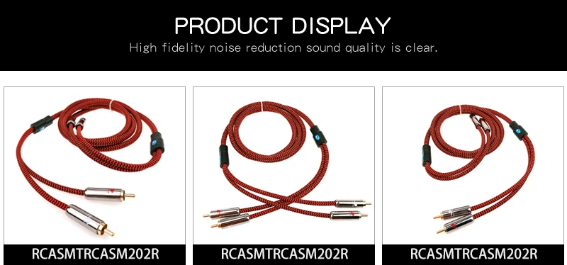 OEM 2RCA To 2RCA Gold Plated Cable Audio Snake Cable For Desktop Mixer Amplifier