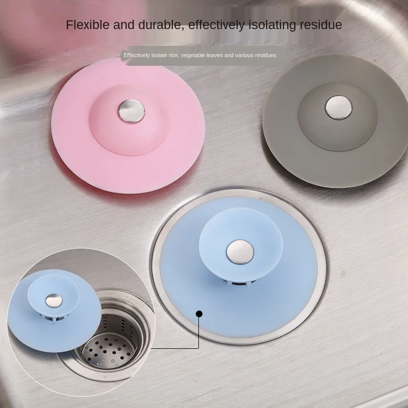 

Silicone Rubber Kitchen Sink Stopper Drain Stopper & Kitchen Sink Plug Deodorant Sink Drain