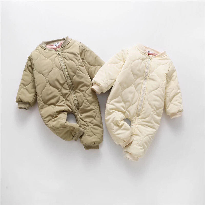 

Wholesale Newborn Baby Clothes Pure Colour Designers Cotton Toddler Winter Clothes Round neck Newborn Onesie