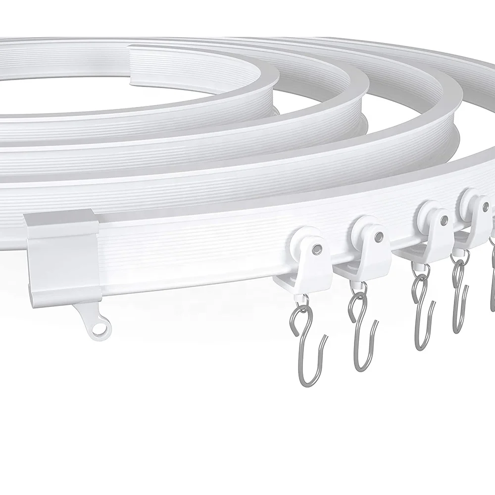 

Szone u profile flexible PVC plastic curtain rail fitting, White