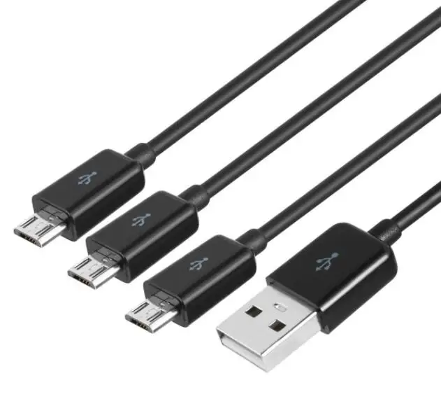 

Cabletolink factory 3A Power charge 3 in 1 USB 2.0 A Male to Three Micro USB Male 1 to 3 Sync Charging Cable Adapter Cord 1m, Colorful