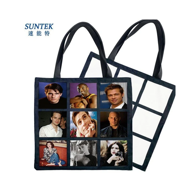 

SUNTEK High quality durable using various canvas single-side sublimation bags, Front 9 panel, black backing