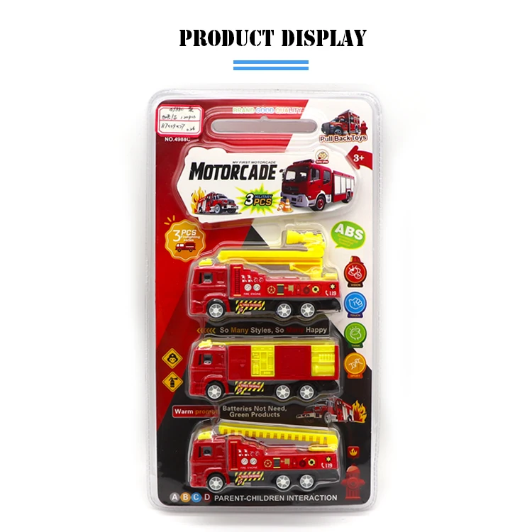 New Products Kids Fire Engine Pull Back Toy Car Fire Truck to Raise Children's Fire Awareness