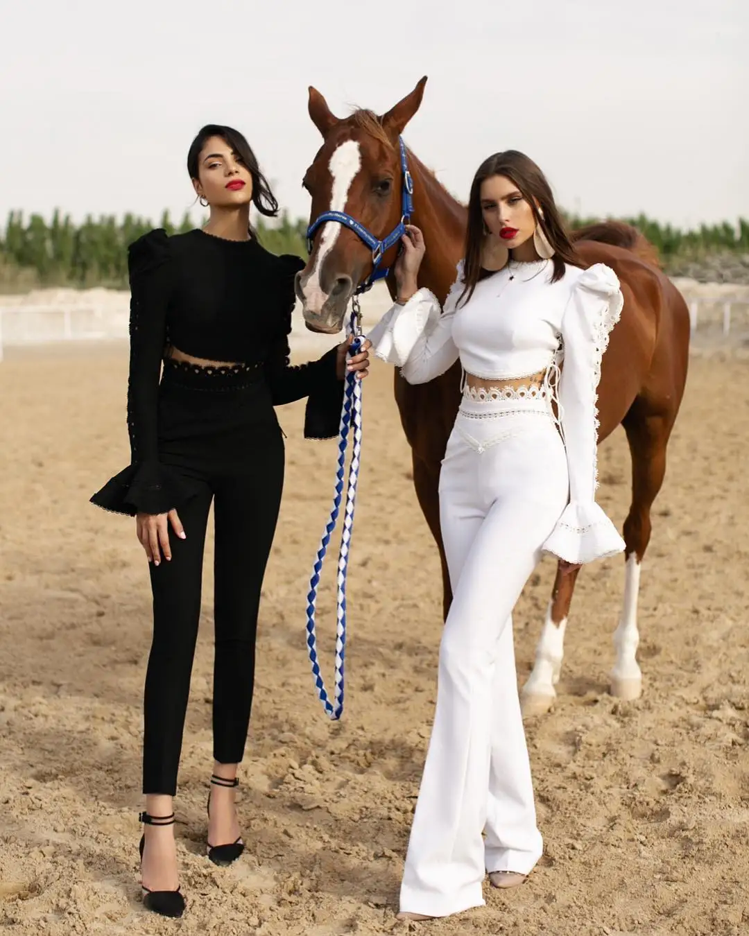 

BY2234 2021 Elegant Fashion Bandage Top And Pant Long Sleeve Spring O-Neck Lacing Hollow-Out Women, White ,black